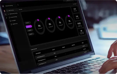 Data dashboard on a laptop